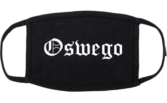 Oswego New York NY Old English Cotton Face Mask Black