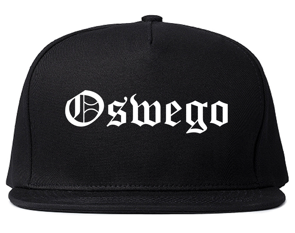 Oswego New York NY Old English Mens Snapback Hat Black