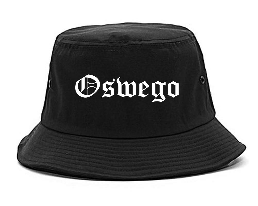 Oswego New York NY Old English Mens Bucket Hat Black