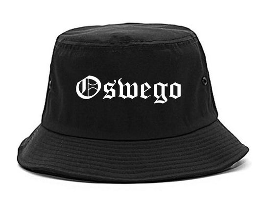 Oswego New York NY Old English Mens Bucket Hat Black