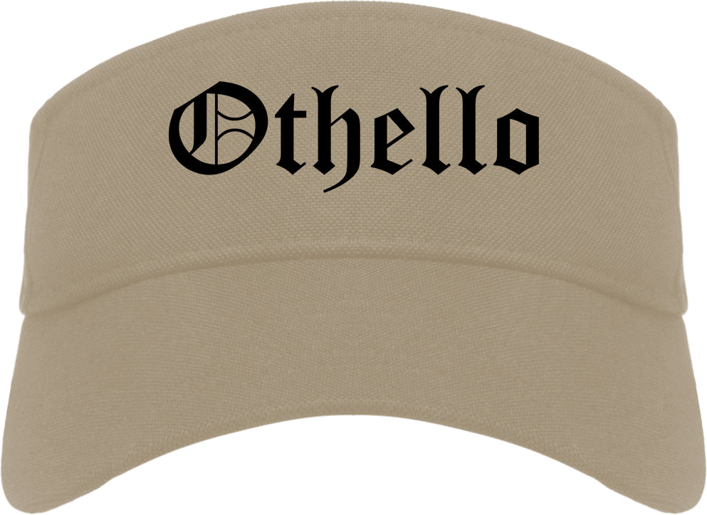 Othello Washington WA Old English Mens Visor Cap Hat Khaki