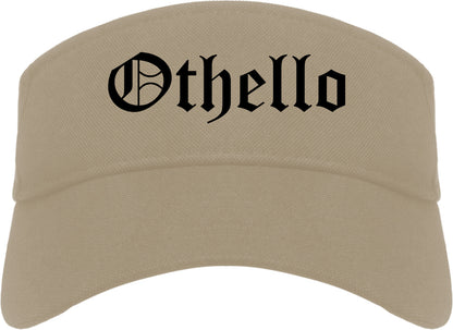Othello Washington WA Old English Mens Visor Cap Hat Khaki