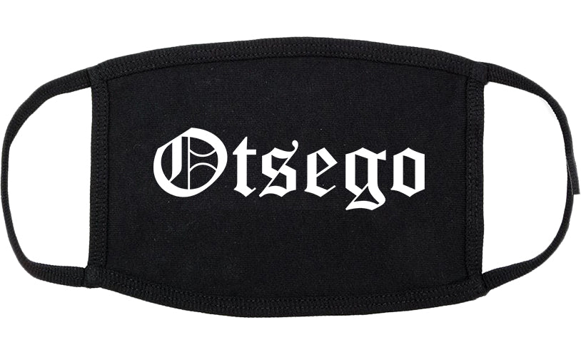 Otsego Minnesota MN Old English Cotton Face Mask Black