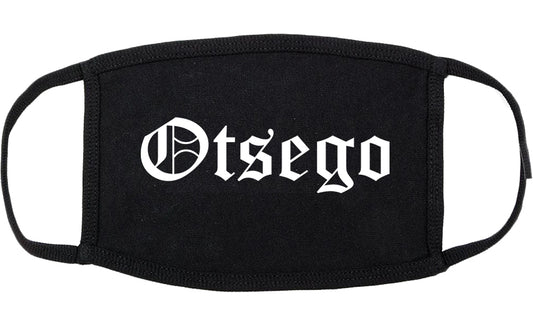 Otsego Minnesota MN Old English Cotton Face Mask Black