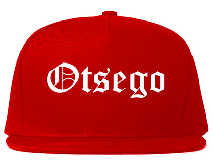 Otsego Minnesota MN Old English Mens Snapback Hat Red