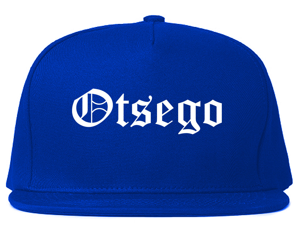 Otsego Minnesota MN Old English Mens Snapback Hat Royal Blue
