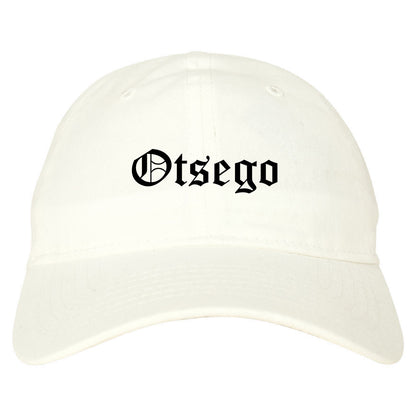 Otsego Minnesota MN Old English Mens Dad Hat Baseball Cap White