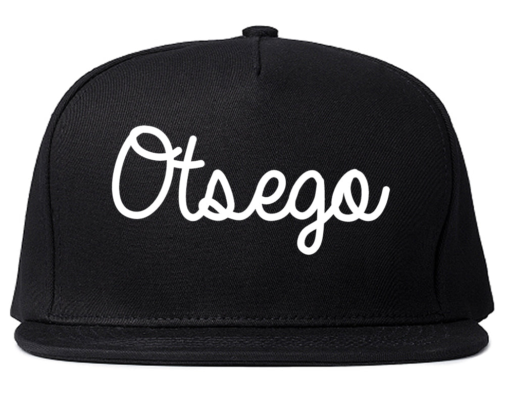 Otsego Minnesota MN Script Mens Snapback Hat Black