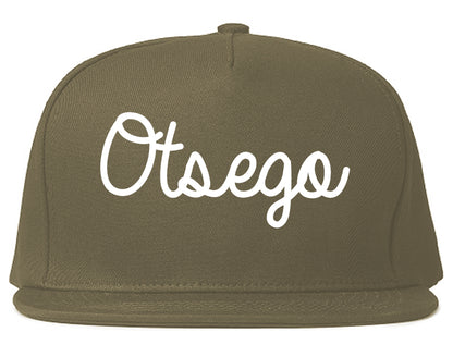 Otsego Minnesota MN Script Mens Snapback Hat Grey