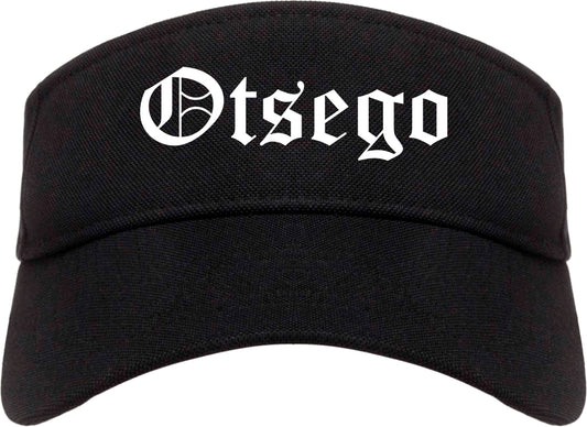 Otsego Minnesota MN Old English Mens Visor Cap Hat Black