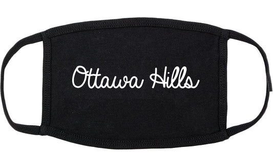 Ottawa Hills Ohio OH Script Cotton Face Mask Black