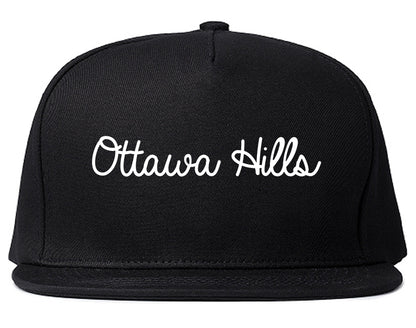 Ottawa Hills Ohio OH Script Mens Snapback Hat Black