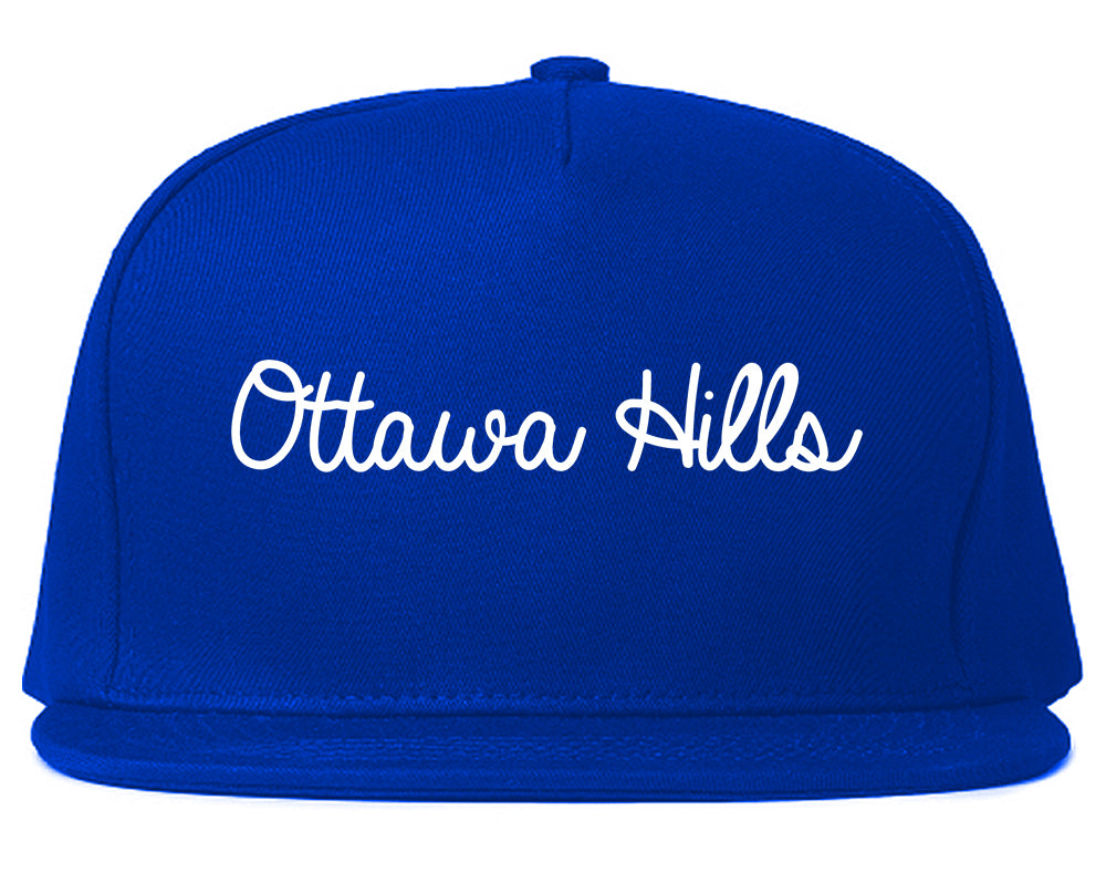 Ottawa Hills Ohio OH Script Mens Snapback Hat Royal Blue
