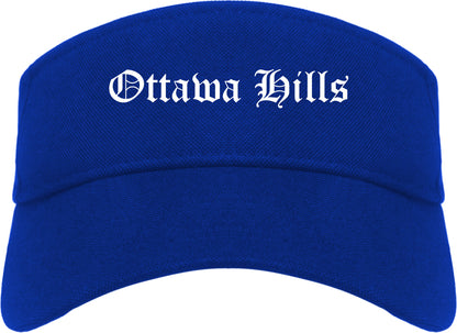 Ottawa Hills Ohio OH Old English Mens Visor Cap Hat Royal Blue