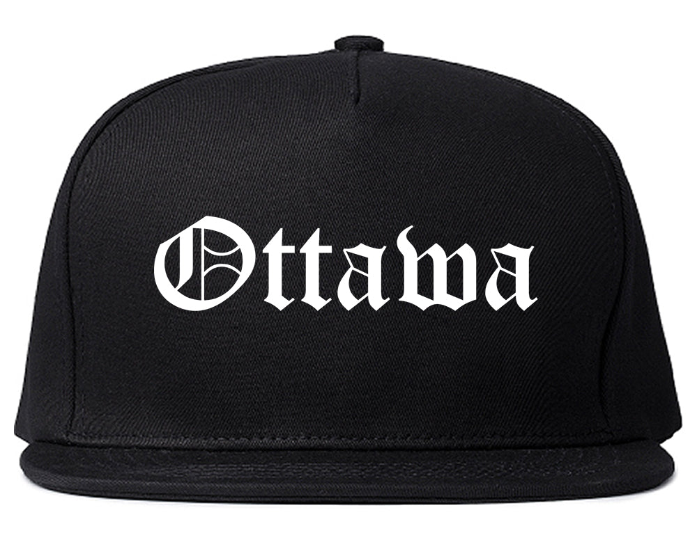 Ottawa Illinois IL Old English Mens Snapback Hat Black