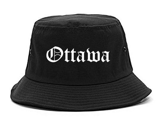 Ottawa Kansas KS Old English Mens Bucket Hat Black