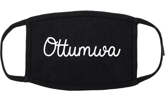 Ottumwa Iowa IA Script Cotton Face Mask Black
