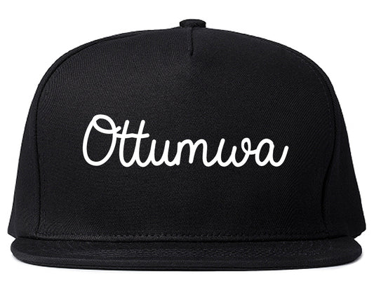 Ottumwa Iowa IA Script Mens Snapback Hat Black