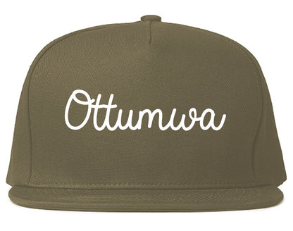 Ottumwa Iowa IA Script Mens Snapback Hat Grey