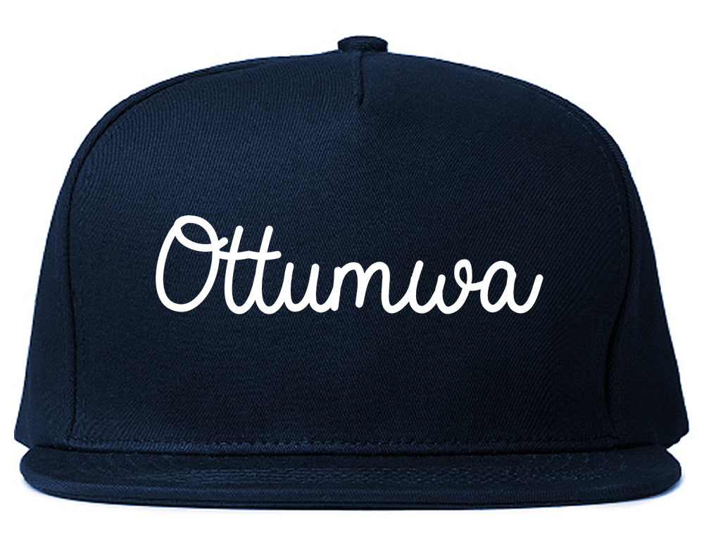 Ottumwa Iowa IA Script Mens Snapback Hat Navy Blue