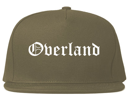 Overland Missouri MO Old English Mens Snapback Hat Grey