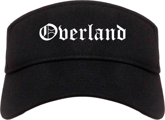 Overland Missouri MO Old English Mens Visor Cap Hat Black