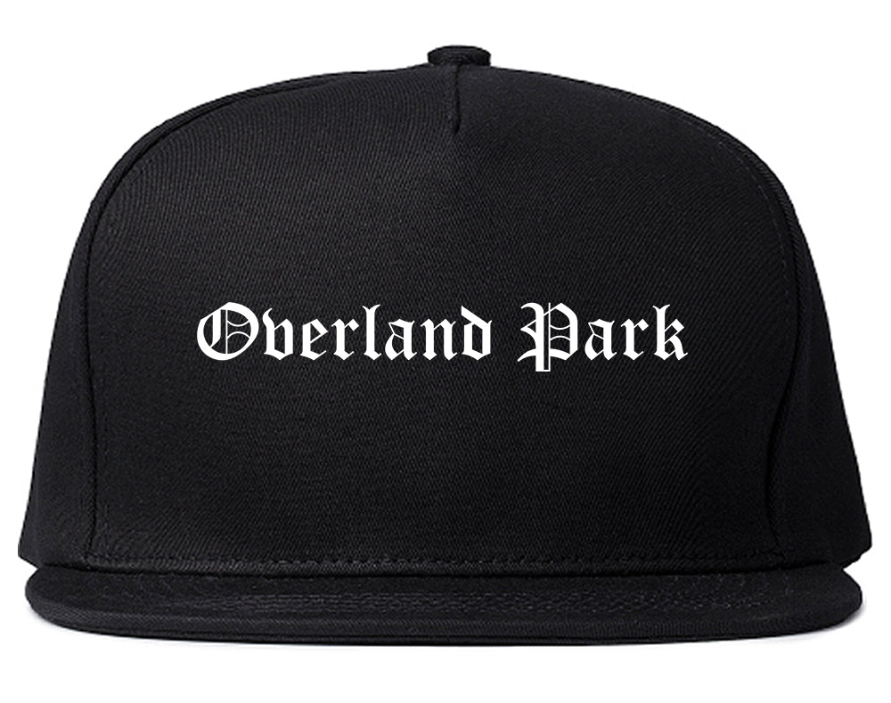 Overland Park Kansas KS Old English Mens Snapback Hat Black