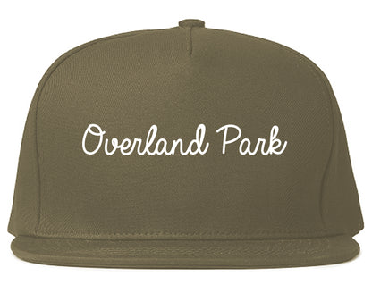 Overland Park Kansas KS Script Mens Snapback Hat Grey