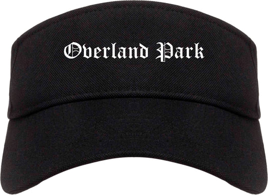 Overland Park Kansas KS Old English Mens Visor Cap Hat Black