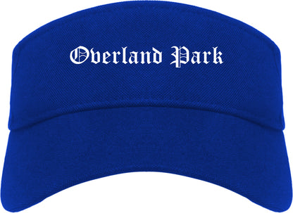 Overland Park Kansas KS Old English Mens Visor Cap Hat Royal Blue