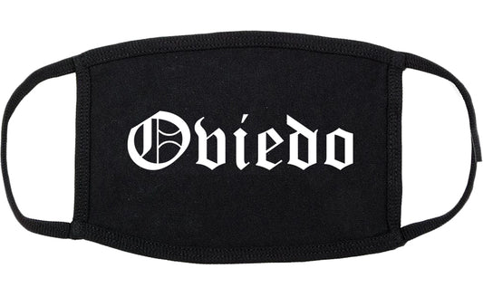 Oviedo Florida FL Old English Cotton Face Mask Black