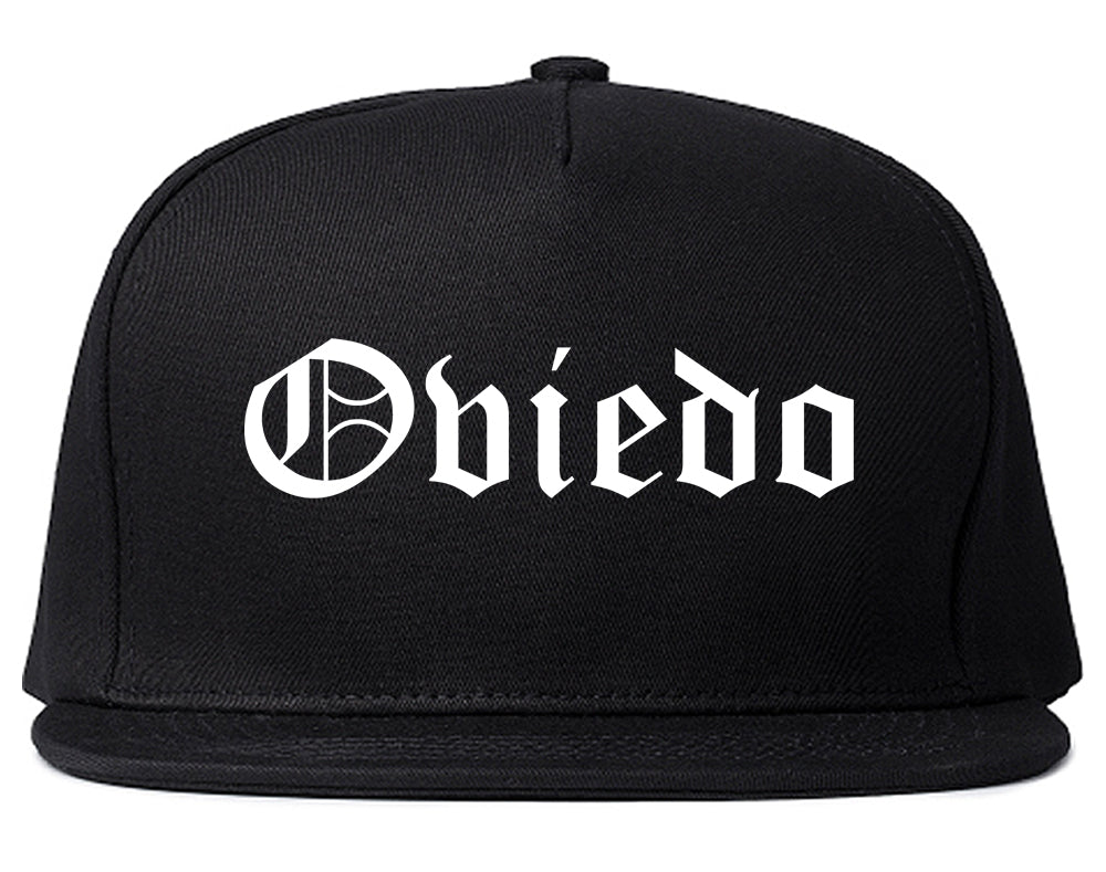 Oviedo Florida FL Old English Mens Snapback Hat Black