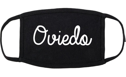Oviedo Florida FL Script Cotton Face Mask Black