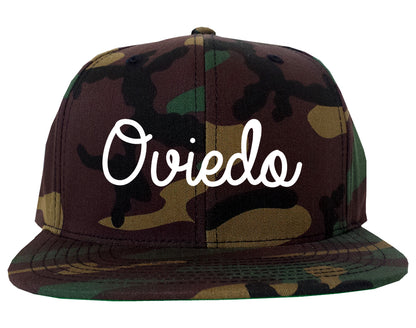 Oviedo Florida FL Script Mens Snapback Hat Army Camo