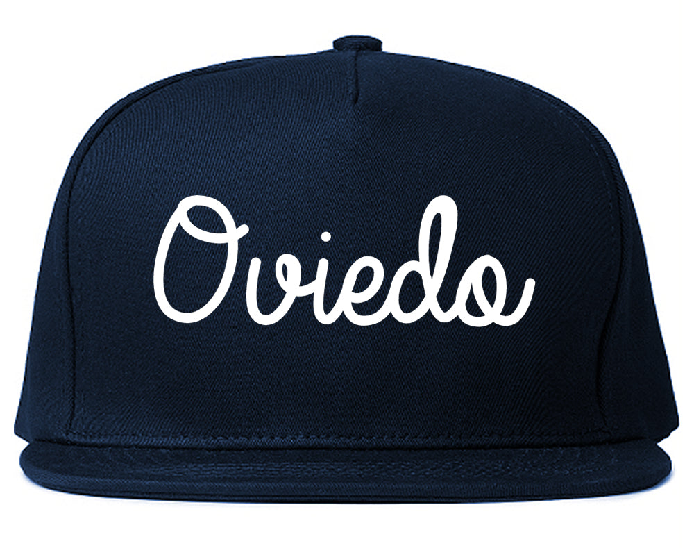 Oviedo Florida FL Script Mens Snapback Hat Navy Blue