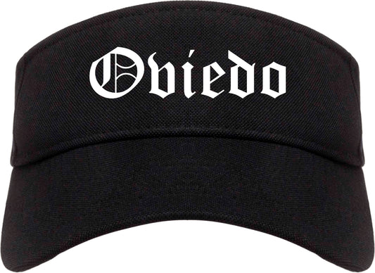 Oviedo Florida FL Old English Mens Visor Cap Hat Black
