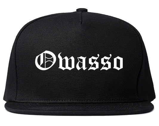 Owasso Oklahoma OK Old English Mens Snapback Hat Black