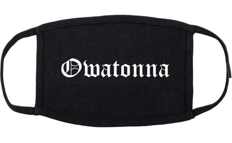 Owatonna Minnesota MN Old English Cotton Face Mask Black