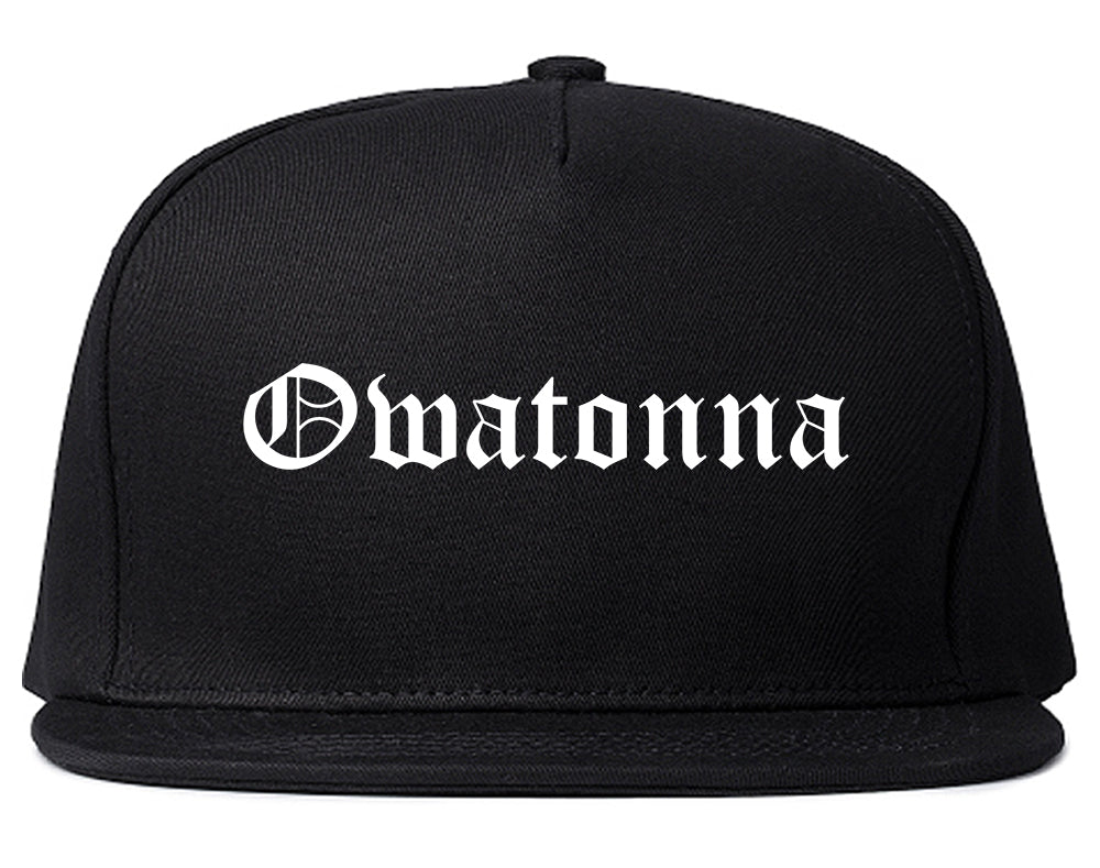 Owatonna Minnesota MN Old English Mens Snapback Hat Black