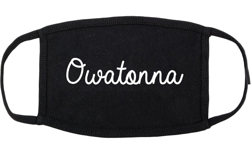 Owatonna Minnesota MN Script Cotton Face Mask Black