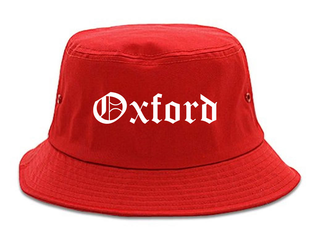 Oxford Mississippi MS Old English Mens Bucket Hat Red