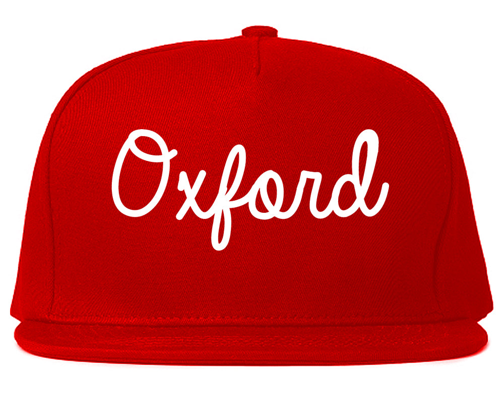 Oxford Mississippi MS Script Mens Snapback Hat Red