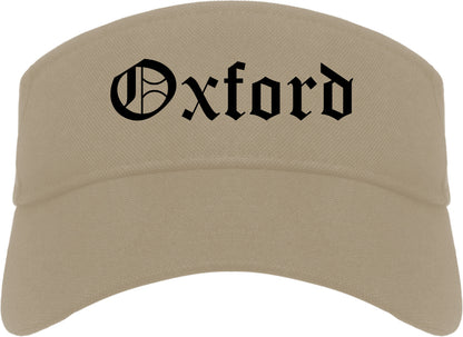 Oxford Mississippi MS Old English Mens Visor Cap Hat Khaki