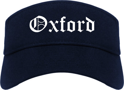 Oxford Mississippi MS Old English Mens Visor Cap Hat Navy Blue