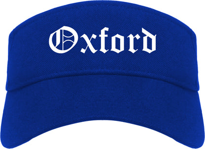 Oxford Mississippi MS Old English Mens Visor Cap Hat Royal Blue