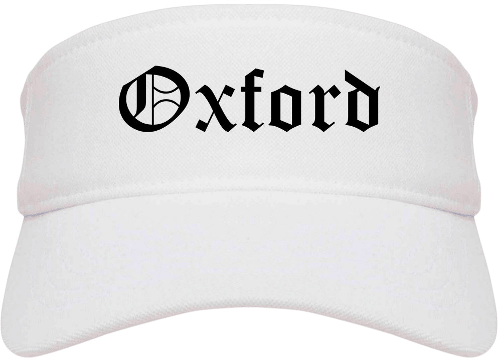 Oxford Mississippi MS Old English Mens Visor Cap Hat White