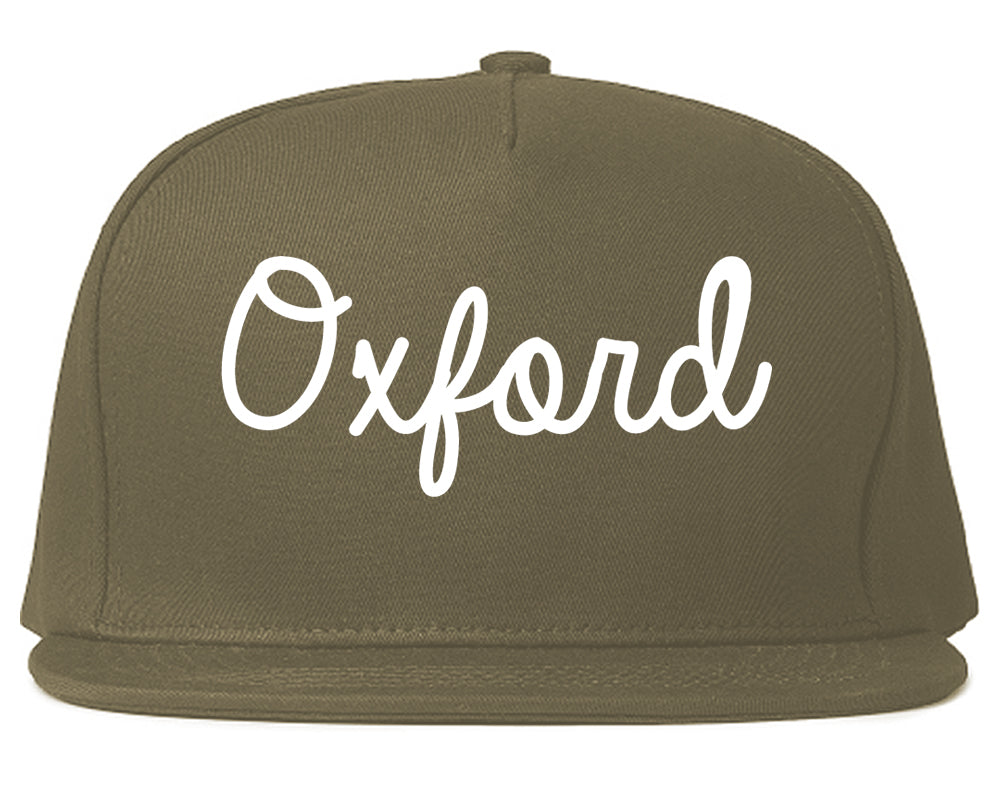 Oxford North Carolina NC Script Mens Snapback Hat Grey