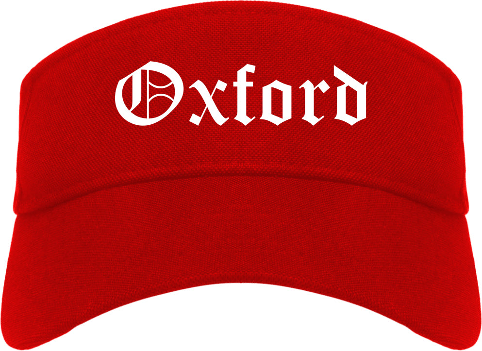 Oxford North Carolina NC Old English Mens Visor Cap Hat Red