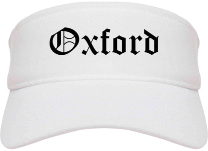 Oxford North Carolina NC Old English Mens Visor Cap Hat White