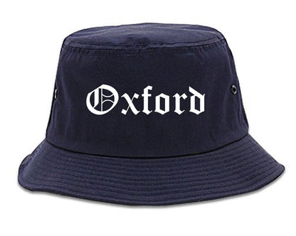 Oxford Ohio OH Old English Mens Bucket Hat Navy Blue